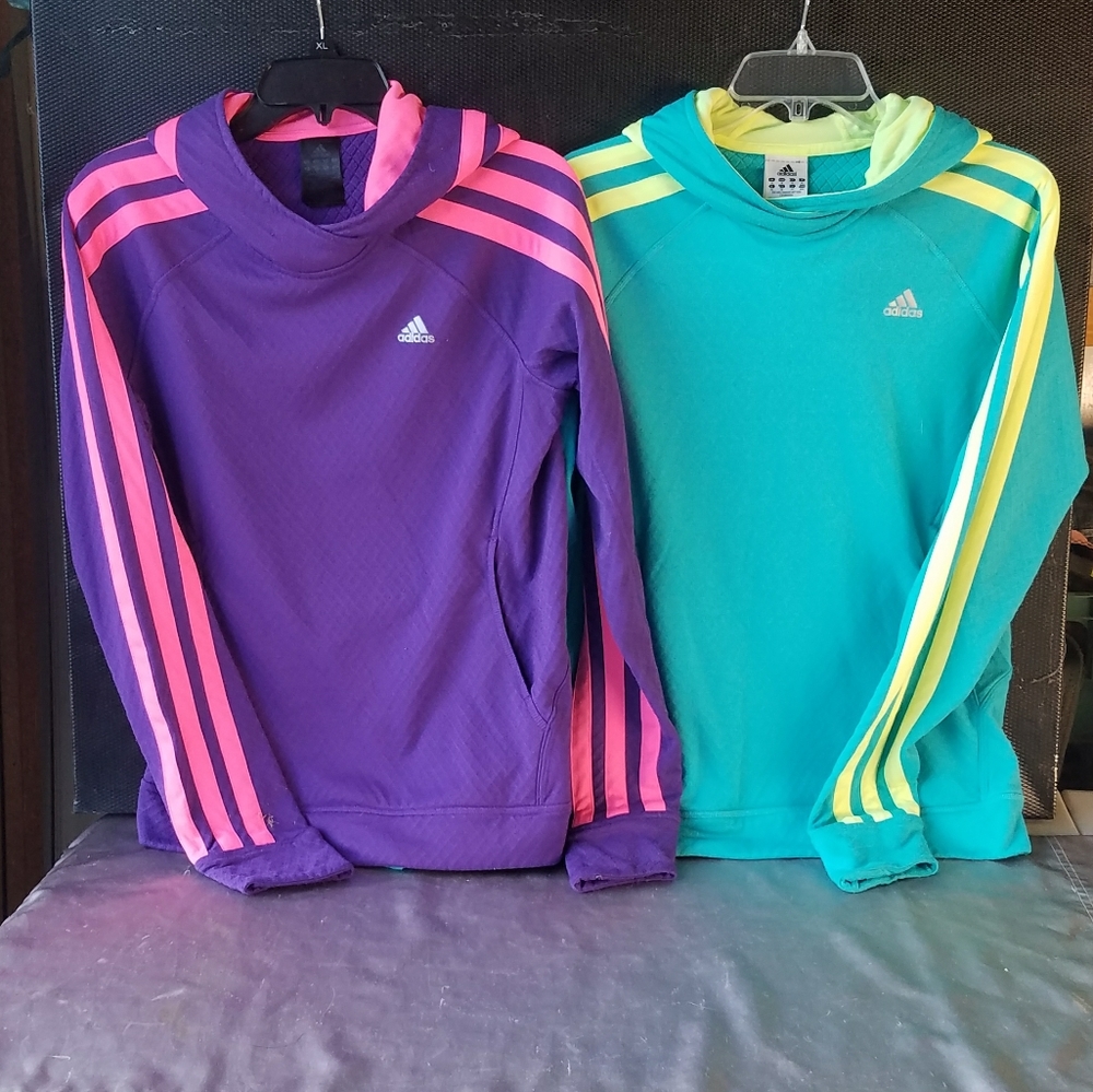 2 Adidas Sweatshirts Hoodie Hoodies sz M Bundle
